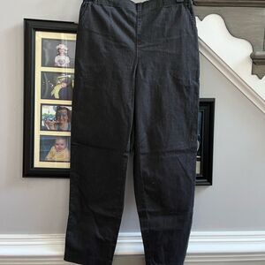 Croft & Barrow Gray Straight Mid-Rise Comfort Waist Pull On Pants sz 14P NWT